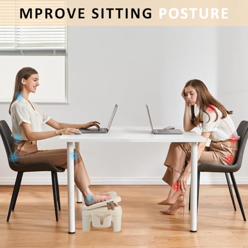 Image of HANNEA Folding Foot Rest Ergonomic Footrest Toilet Squat Potty Stool Anti-Slip Foot Rest Stool with Dual Row Massage Rollers Height-Adjustable Leg Support for Home & Office