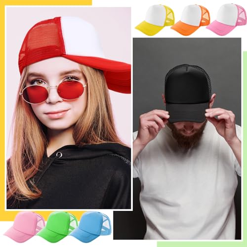 Image of 40 Pack Sublimation Blank Trucker Hat Bulk Wholesale Mesh Baseball Cap for Women Men DIY Hat Bar Party