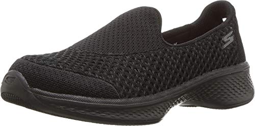Skechers Girls' GOwalk 4 Kindle Slip-On Walking Shoe, Black