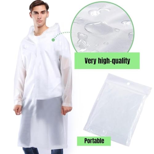 nedit Rain Poncho Adult Waterproof - 8 pcs Emergency Raincoats - Waterproof Rain Poncho for Men and Women - Ideal for Festival, Hiking, Concerts, Camping, Outdoor - Image 3
