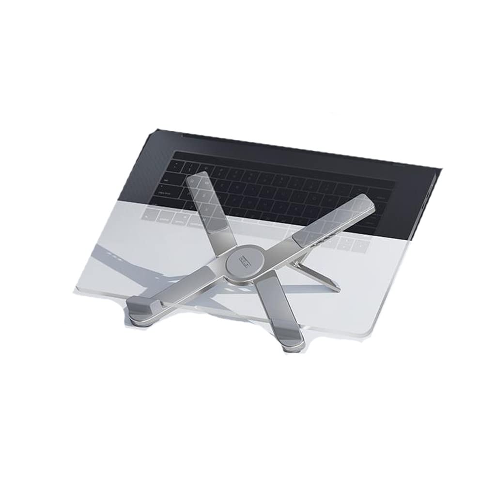 Support ordinateur portable x en aluminium silver pour bureau