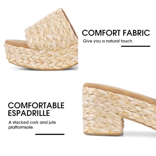 Image of Women's Espadrilles Platform Sandals Wedges Slides Sandals Open Toe Fashion Summer Outdoor Beach Sandals