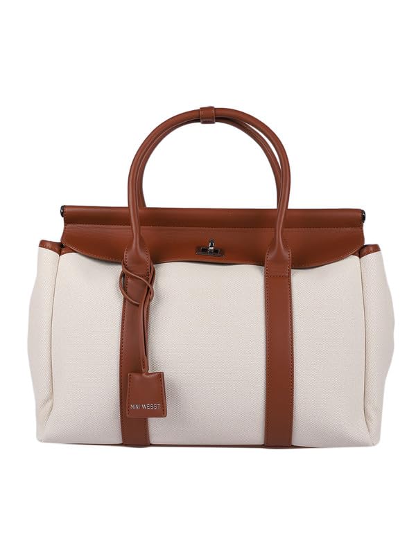 Image of MINI WESST Madeline Classic Tote Bag | Spacious Interior | Lightweight | Vegan Leather | Travel | Shopping | Office | Picnic