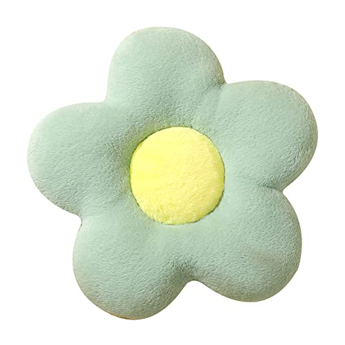 花柄座布団 クッション 座面クッション チェアパッド フロアクッション 抱き枕 もちもち 花型 柔らか 可愛い ふわふわ 家を装飾する (S,グリーン)