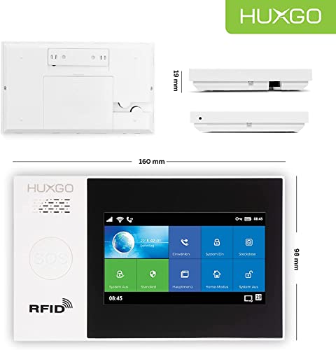 HUXGO, HXA007, WiFi + GSM Funk Alarmanlage mit 4 Bewegungssensor, Alarm für Büro, Haus, Wohnung, Garage, Steuerung über das Handy, TUYA Smart Anwendung, SMS-Benachrichtigungen, Sprache DEUTSCH – Bild 3