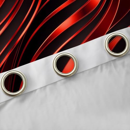 Rideau lignes ondulées rouge vif occultant pour bloquer la lumière - 6