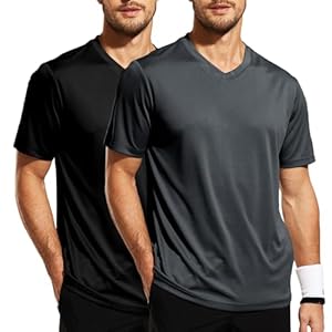 MIER Men’s Quick Dry Workout Shirts Moisture Wicking Running Athletic Performance T-Shirts Recycled Polyester Top Tee