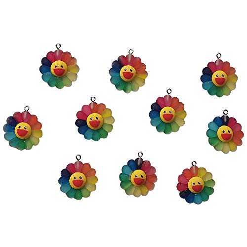 AMOBESTER Cute Smile Sunflower Pendant Charms for DIY Earring Bracelet Necklace Jewery Making