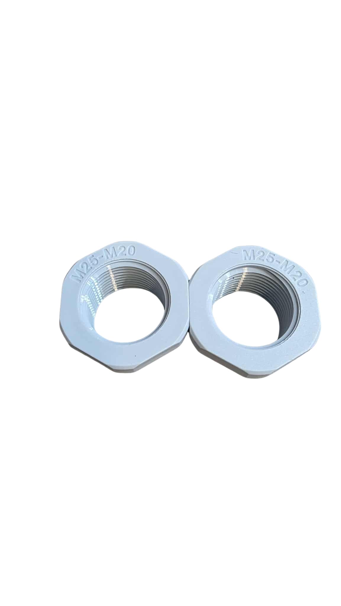 Ajb Supplies Men's Grey M25 - M20 Reducer Nylon | Threaded Reducer Cable Gland Hex | M25 Fe M20 - Pack Of 2