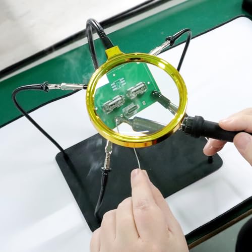 Miniatura 2 de Tercera Mano Soldadura 3x Lupa De Aumento, Accesorios De Modelismo, Herramienta De Soporte Para Placa De Circuito Impreso Tonhui Soldadura Four Arms Helping Hands Bastelt Schmuck Hobby-Workshop