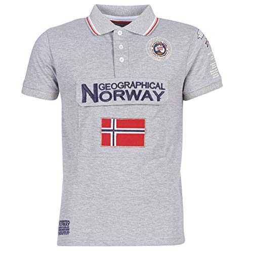 Polo Geographical Norway Kayfour gris en maille de qualité supérieure