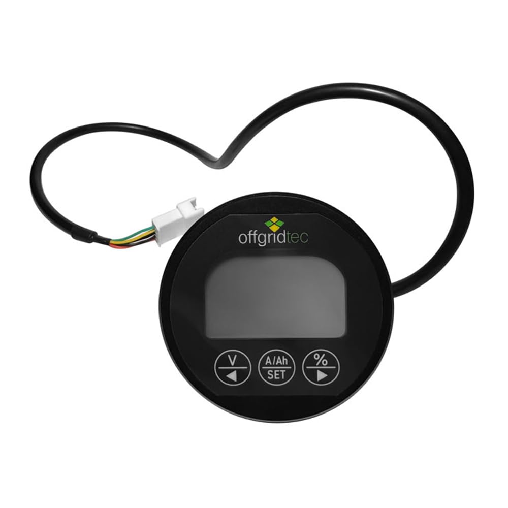 OffgridtecShunt 350A Battery Monitor, 8V-120V, High Precision Voltage and Current Display, Real Time Battery Monitoring, Power Failure Memory Function, with Backlight, Black