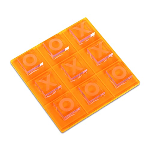 Juego de Tic Tac Toe acrílico color naranja 8x8 pulgadas miniatura 2