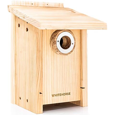 WHITEHORSE Premium Cedar Bird House - Weatherproof Design with a 22 sq inch Floor - A Bluebird Nest Box Built to NABS Specs - Enjoy Bird Watching While Supporting Birds (WEBL) Cover