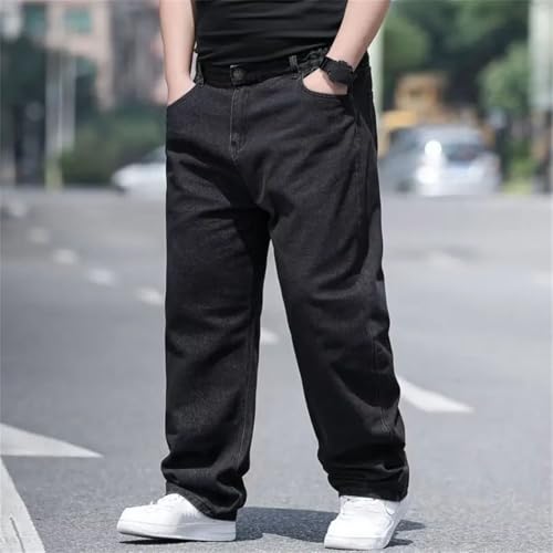 Plus Size Men's Baggy Wide Leg Jeans Streetwear Oversized Denim Trousers3