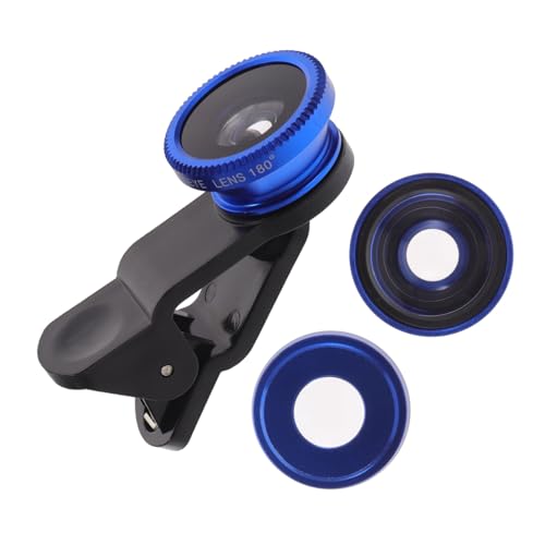 Balacoo Mobile Phone Lens Super Wide Angle Macro Clip Lens Stylish Blue Easy Install High Definition