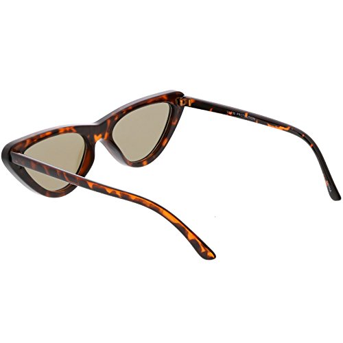 Image of zeroUV Women's Small Thick Neutral Colored Flat Lens Cat Eye Sunglasses 51mm