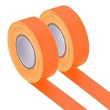 PATIKIL Glow in the Dark Gaffers Tape, 0.8 Inch x 65.6 Feet Colored Cotton Glow Tape Markers Fluorescent Glow in the Dark Tape Stickers for Party Decorations, Orange