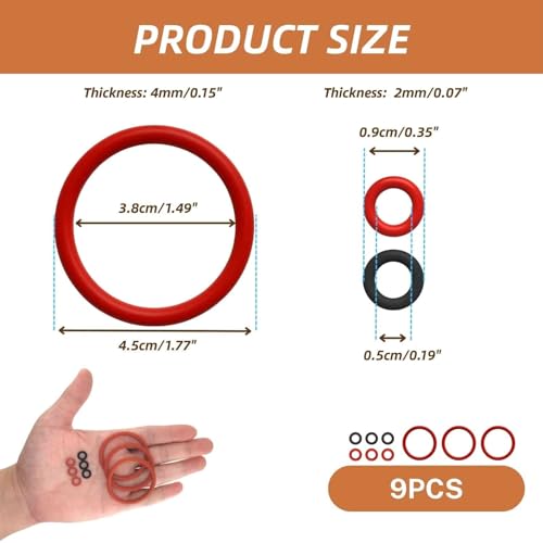 9 Stück Dichtungsringe für Brüheinheit kompatibel mit Siemens EQ5 EQ6 EQ6 Plus EQ7 EQ8, Gaggenau, Bosch, Neff | O-Ring Set für Kaffeemaschinen