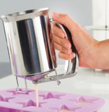Foto von Teig Spender / Kuchenteigportionierer aus INOX (rostfreier Stahl)