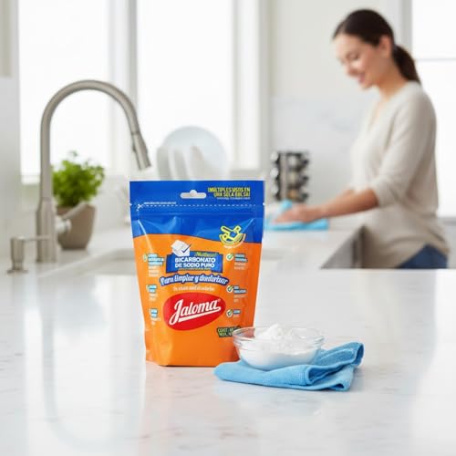 Jaloma Sodium Bicarbonate Powder Cleaner, Multi-Purpose Baking Soda for Cleaning, Removes Grease & Limescale, Deodorizer for Kitchen & Bathroom Surfaces, 11.64 oz Pack of 2 Bags (23.28 Oz Total) - Image 5