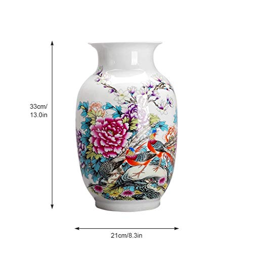 Vase en céramique fleurs et oiseaux pour la décoration du salon - 3