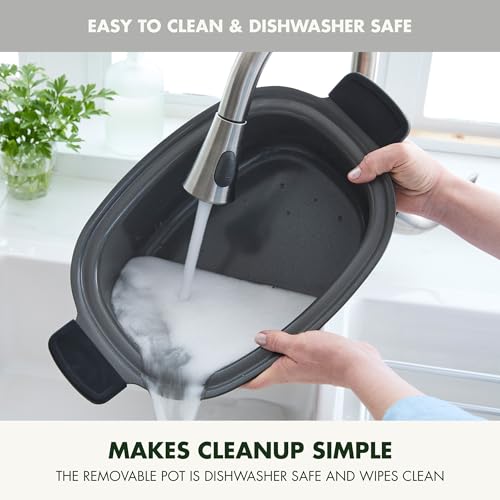 GreenPan Elite 14-in-1 Nonstick 6QT Electric Slow Cooker, PFAS-Free Ceramic Multi-Cooker, In-Pot Browning, Dishwasher Safe Lid & Removable Crock, Stainless Steel Steamer, Silicone Handles, White by GreenPan - Image 4