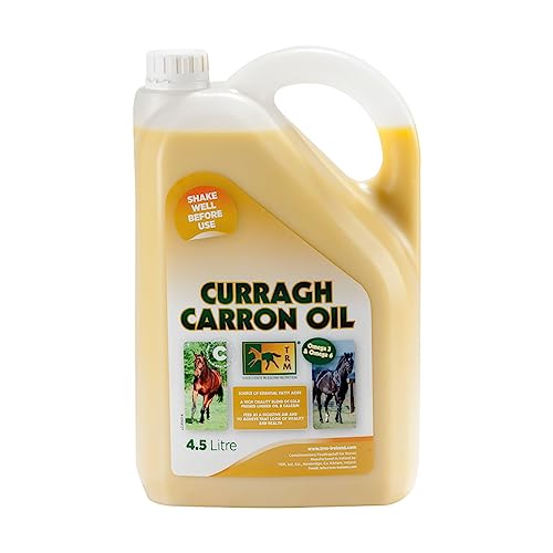 TRM Curragh Carron Flaxseed Oil Digestive Horse Supplement for a Shiny Coat | Source of Omega 3 & 6 | Improves Weight, Skin & Coat Condition - 152 fl oz/1.2 US gal (4.5 Liter) - 152 fl oz (1.2 US gal)