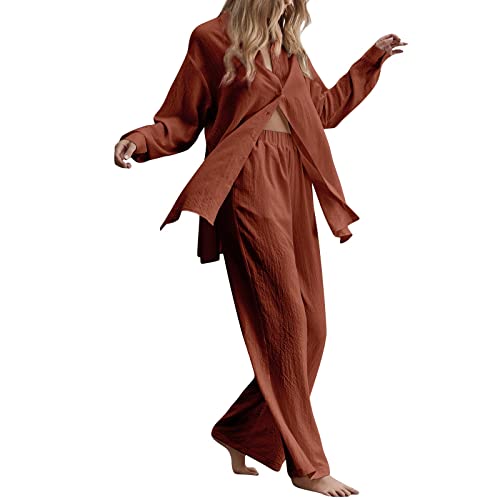 Chop le style avec cet ensemble pantalon en lin femme et boutons