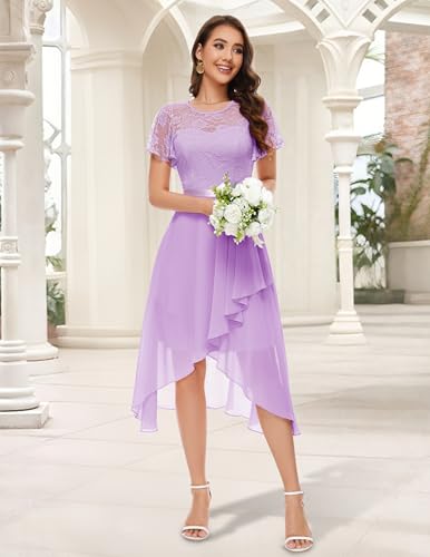 Image of Wedtrend Women's Formal Wedding Guest Dress Ruffle Bridesmaid Dress Flutter Sleeve Prom Dresses for Teens