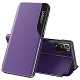 Custodia per Samsung Galaxy Note 20 Ultra Custodia Clear View pieghevole in pelle per Samsung Note 20 Ultra Case con supporto a 360 gradi antiurto antigraffio (viola)