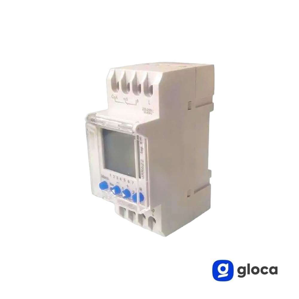 gloca Interruptor astronómico horario 16 A/230 V 2 módulos DIN 2 canales