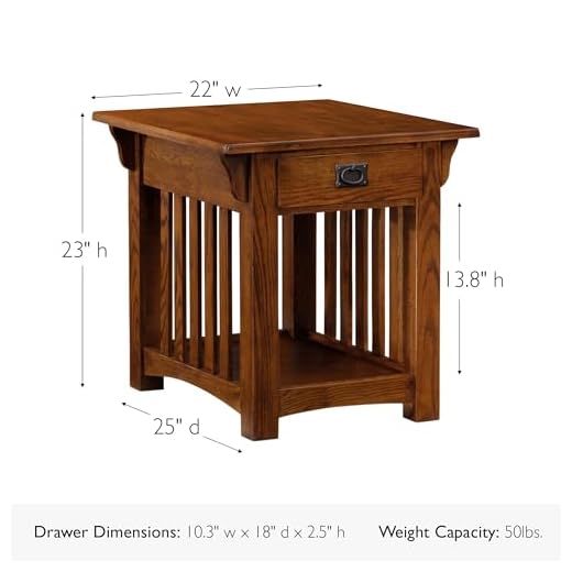 Leick Home Mission End Table with Storage