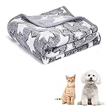 Nobleza Manta para Perros, Perro Suave Mantas de Felpa, Lana Manta para Cama, Cálidas Ligeras Manta Lavable para Mascotas, Manta para Dormir Perros Grandes Cachorros y Gatos Gris (80x80cm)