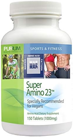 Purium Super Amino 23 - 150 Vegan Tablets - BCAA & Essential Amino Acid Dietary Supplement, Pre Workout, Recovery Aid, May Help Build Muscle - Gluten Free - 30 Servings