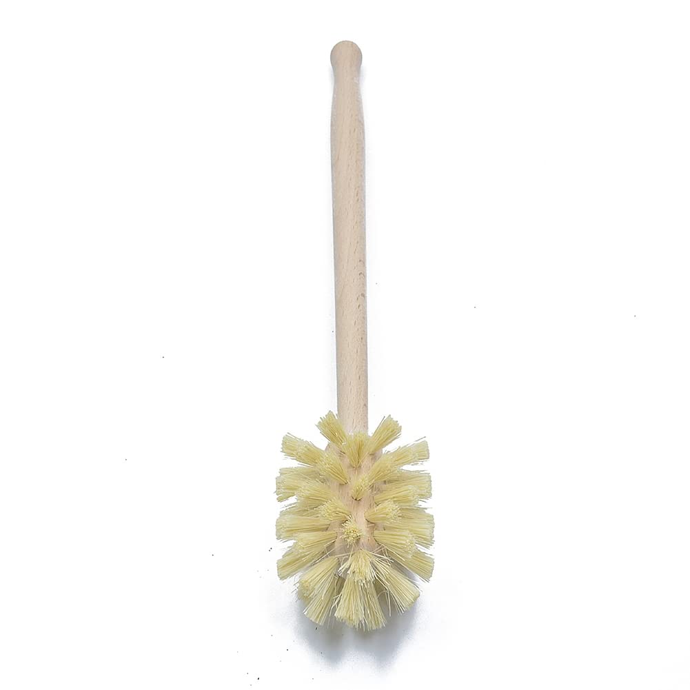 shanpu Toilet Brush, Wood Toilet Brush Made of Beechwood, Strong Hemp Bristles with 360° Cleaning
