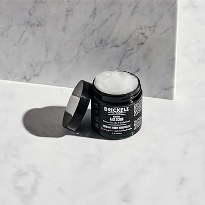 Brickell Men's Renewing Face Scrub for Men, Natural and Organic Deep Exfoliating Facial Scrub Formulated with Jojoba Beads, Coffee Extract and Pumice, 4 Ounce, Scented