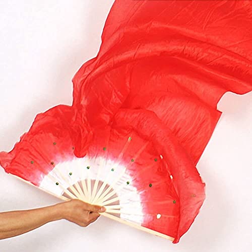 Silk Fans, Wachlarzy z jedwabiu, wachlarze ze sztucznego jedwabiu, długie wachlarze z jedwabiu, welony wachlarzowe 1,8 m ręcznie robione kolorowe wachlarze z jedwabiu tańczące długie wachlarze z jedwa