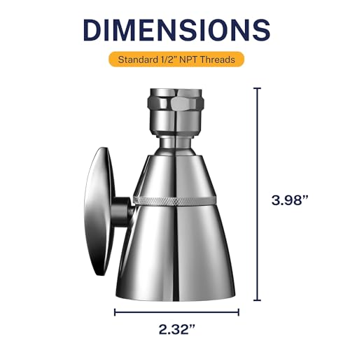 Image of HammerHead Showers Solid Metal 2 Inch High Pressure Shower Heads - CHROME - California Compliant 1.75 GPM Low Flow Rate - High Flow Shower Head with ADJUSTABLE SPRAY PATTERN - Fixed Shower Head