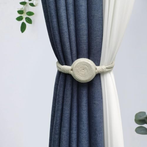 Alzapaños de cuerda para cortinas con imán, sujetacortinas modernos para ventana de oficina y casa 2