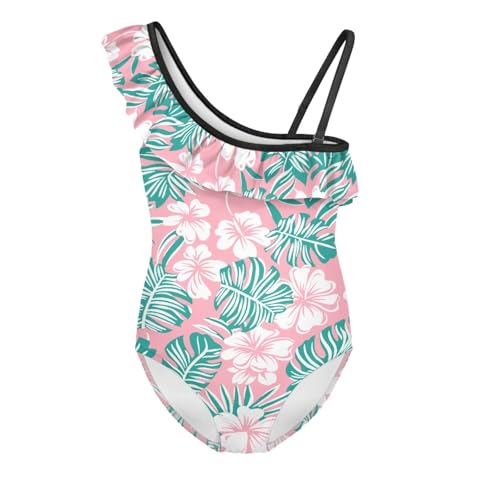 Image of Girls Swimsuit One Piece Ruffle Swimsuit Non-Slip Straps UPF 50+ for Girls Size 3-14 Years