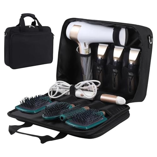 Estuche organizador peluquero con compartimentos para secador de pelo y cortapelos
