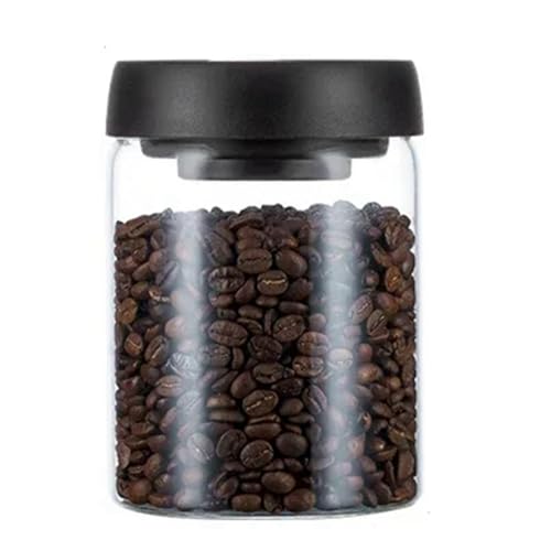 Lonrtesw Jarra Sellada Al VacíO, Recipiente HerméTico de Vidrio para Granos de Café, Alimentos, Granos, Dulces, Tarro de Almacenamiento Fresco de 900Ml