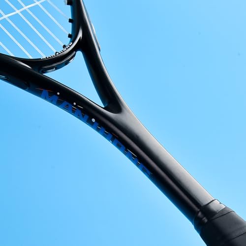 MANJHONG Aluminium Squashschläger (Anfänger Rahmen) Leichtgewicht Schläger mit Schlägertasche & Griffbänd, Schwarz