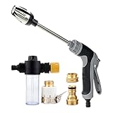 Aquoxis Power Washer - Pressure Washer, Power High-Pressure Cleaner for Every Garden Hose, Easy Installation with Joints and Foam Jug for Garden, Outdoor, Car Washing