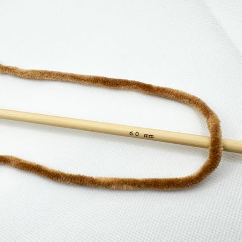Image of Cuddly Velvet Chenille Yarn, Super Soft Fluffy Bulky for Knitting Crocheting Crafting Blanket Amigurumi, Durable for Shedding, 100 Gram (3.53 Ounces) 109 Yards (100 Meters) (Caramel)