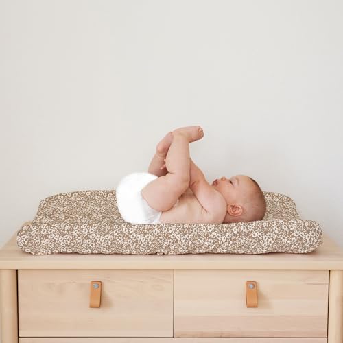 Image of Baby Changing Pad Cover 2-Pack for Girls (Poppy Fields) - Premium Fitted Sheets Baby Diaper Changing Table Cover - Buttery Soft Cotton Blend