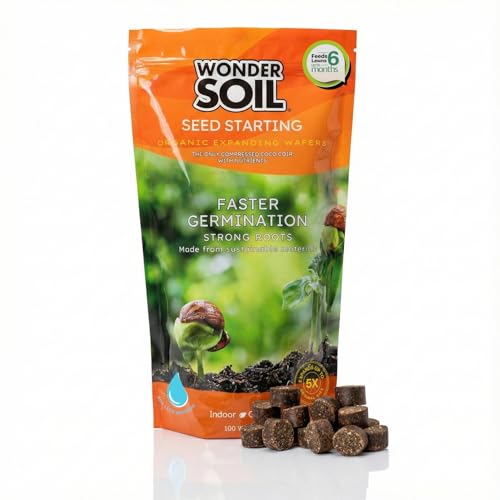 WONDER SOIL | 100 Organic Seed Starter Pellets | Ready to Plant Seed Starting Soil Loaded with Pre-Mixed Nutrients | Fast Germination | Indoor or Outdoor | 100 Count