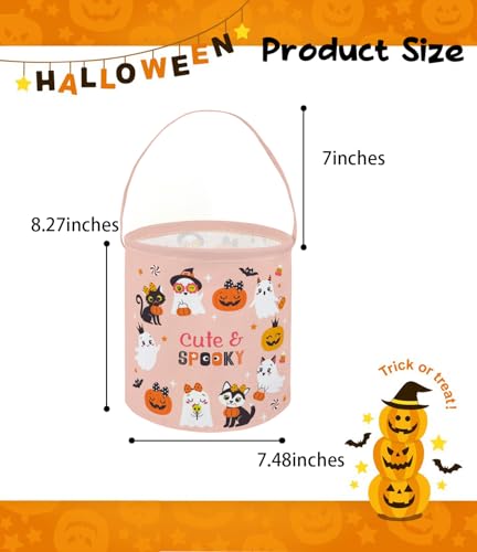 Image of Halloween Basket Ghost Storage Bins Gift Basket Cute Storage Box Book Shelf Bin(Pink Ghost)
