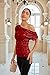 GRACE KARIN One Shoulder Sequin Sparkly Tops for Women Ruched Asymmetrical Glitter Tops Slimming Sparkle Party Shirts Bright Red